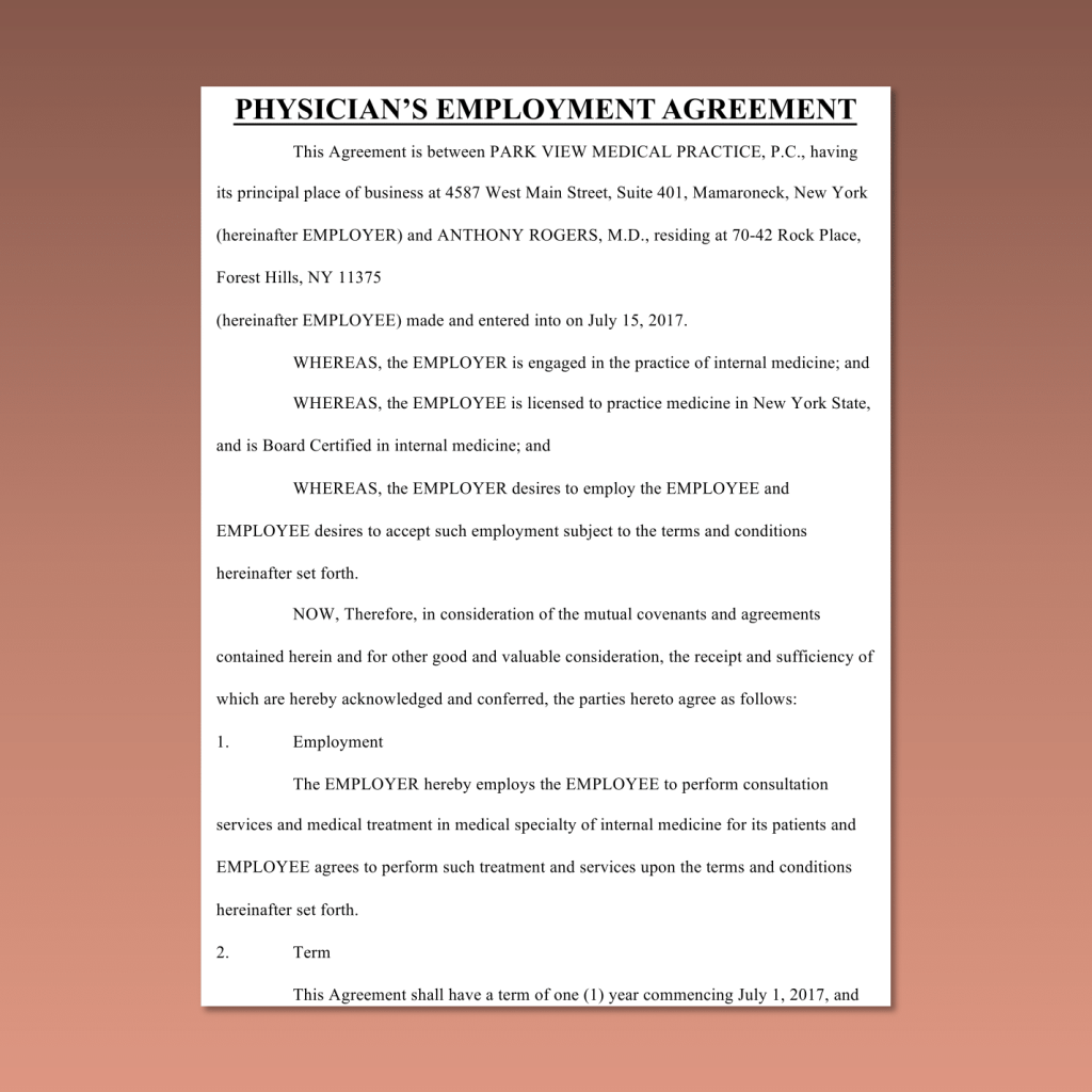 Doctor’s Employment Agreements