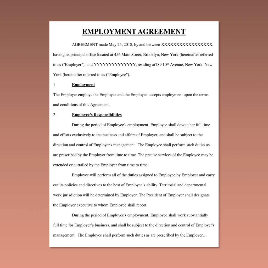 Employment Agreements & Independent Contractor Agreements